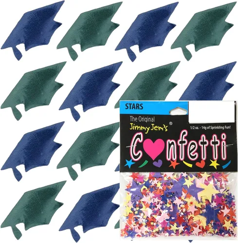 Miniatura 56 de Confetti Grad Cap Negro, Azul Marino Combo - 2 bolsas de media onza (1 oz)