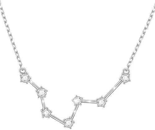 Dije de astrología en plata esterlina de 925 con circonias cúbicas, 12 constelaciones de los signos del horóscopo. Regalo de cumpleaños para mujeres