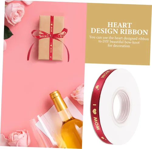 Miniatura 7 de Zerodeko 1 rollo de cinta decorativa para el día de la madre, diseño de corazón para envolver proyectos de manualidades y decoraciones de fiestas