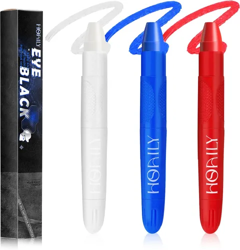 HOSAILY 3 piezas de palo negro para deportes, pintura facial y corporal fácil de colorear, para béisbol, softbol, fútbol, lacrosse, disfraz de