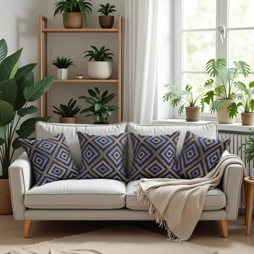 Miniatura 4 de Decozen Fundas de almohada decorativas, fundas de cojín para sofá, fundas de cojín bordadas para decoración de habitación, sofá, dormitorio, sala