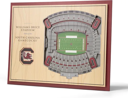 YouTheFan NCAA South Carolina Gamecocks Arte de Pared 3D StadiumView de 5 Capas - Estadio Williams-Brice