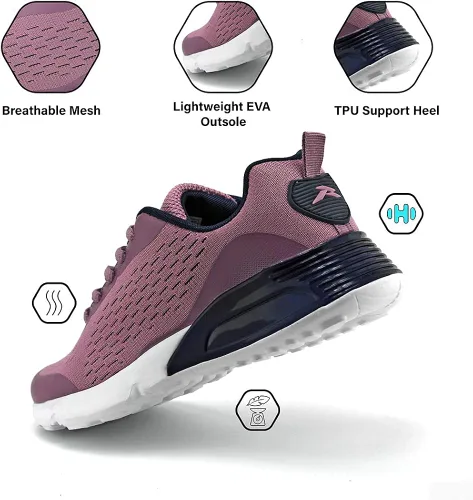 Miniatura 4 de RUNIC Tenis deportivos de malla transpirable para niños y niñas