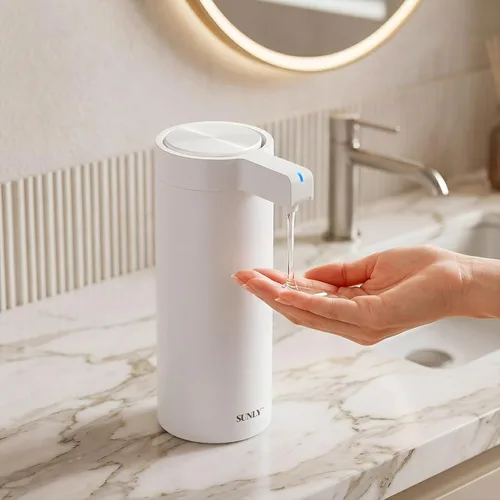 Miniatura 11 de SUNLY Dispensador de jabón automático sin contacto – Bomba sin obstrucciones, sensor rápido de 0.2 s, recargable USB-C, acero inoxidable resistente
