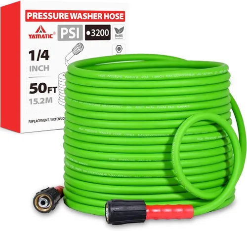 Miniatura 9 de YAMATIC - Manguera de lavado a presión súper flexible de 50 pies 1/4", resistente a torceduras, reemplazo de manguera de lavadora de presión