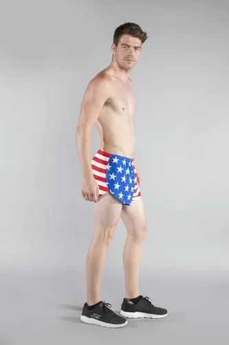 Miniatura 4 de B.O.A Boa 1000SWP - Pantalón corto para correr con estampado Elite Split de 1 pulgada para hombre