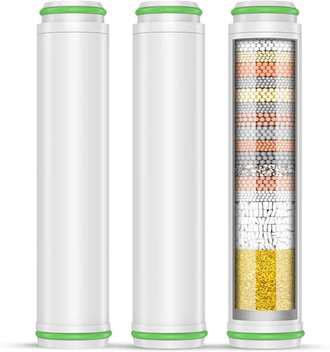 Miniatura 11 de Pweran Filtro de ducha para cabezal de ducha de mano, paquete de 2 filtros de repuesto de 18 etapas para agua dura, elimina cloro y sustancias Blanco