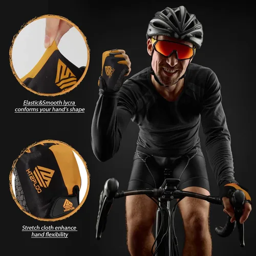 Miniatura 4 de Guantes de ciclismo, guantes de ciclismo, guantes de bicicleta para hombres y mujeres, con almohadilla antideslizante que absorbe los golpes