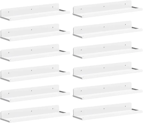 Miniatura 12 de Lifewit Estantes flotantes para pared, paquete de 4 estantes acrílicos blancos de 15 pulgadas, decoración de habitación para estantería/exhibición