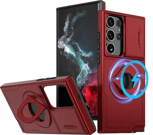 Miniatura 9 de ANNGELAS Funda protectora para Samsung Galaxy S22 Ultra Mag-Safe, delgada funda protectora a prueba de golpes con magnético, parte trasera dura