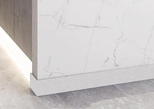 Miniatura 6 de Borde de pared autoadhesivo 3D de color metálico, impermeable, fácil de aplicar, azulejos de cocina y baño, 4.2 x 196.8 pulgadas (blanco)