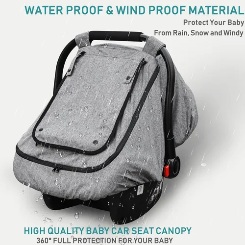 Miniatura 2 de YVMVDV - Funda impermeable para asiento de automóvil para bebé, funda de asiento de automóvil patentada para clima frío para bebés, cubierta