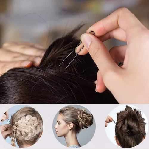 Miniatura 5 de WSICSE Horquillas para el cabello, 200 horquillas en forma de U para moños, horquillas para moños, 2.4 pulgadas, con caja de almacenamiento