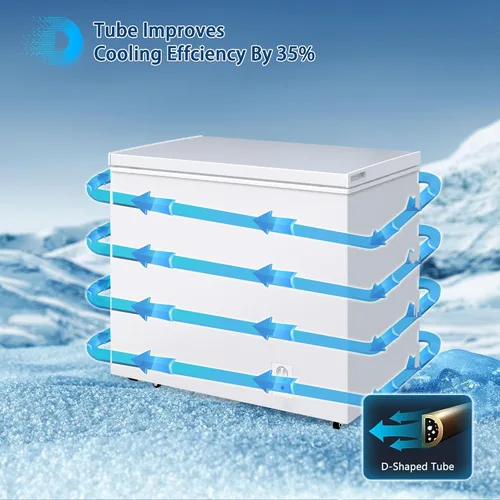 Miniatura 7 de Congelador de pecho de 11 pies cúbicos, congelador grande de puerta abierta superior con 8 termostatos ajustables (-11.2°F a 10.4°F), congelador