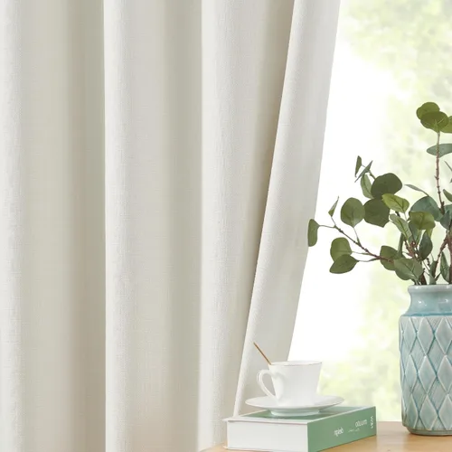 Miniatura 8 de jinchan Cortinas 100% opacas para dormitorio, sala de estar, cortinas opacas de lino de 63 pulgadas de largo, cortinas de oscurecimiento