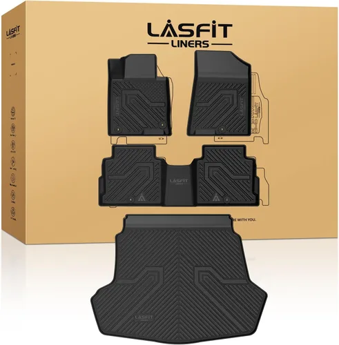 Miniatura 33 de LASFIT Alfombrillas de Piso Compatibles con Nissan Armada 2017-2018 / Infiniti QX56 2011-2013 / Infiniti QX80 2014-2018, TPE Para Todo Clima Ajuste