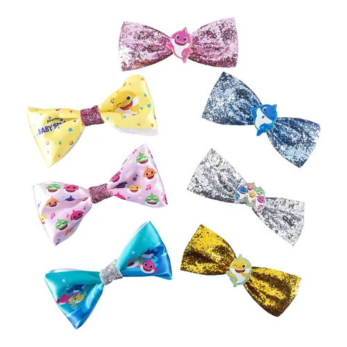 Miniatura 2 de Baby Shark Kids - Juego de accesorios para el cabello, paquete de 7 piezas de 4 pulgadas, lazos para el pelo para niñas, diferentes personajes