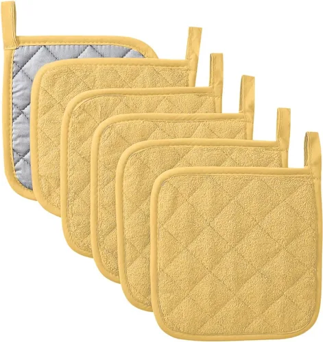 Miniatura 8 de Juego de soportes para ollas de cocina, resistentes al calor, juego de agarraderas de algodón puro, salvamanteles, posavasos grandes, almohadillas