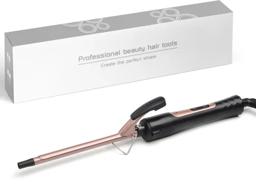 Miniatura 6 de Rizador fino, rizador pequeño de 3/8 pulgadas para cabello corto y largo, barril pequeño de cerámica con 2 temperaturas para rizos apretados