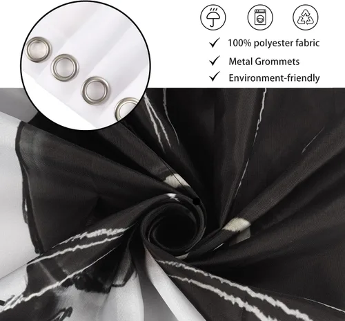 Miniatura 5 de Cortina de ducha de gato negro, divertido gatito lindo a cuadros, lavable a máquina, impermeable, tela duradera para decoración de baño, bañera
