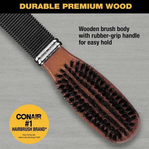 Miniatura 2 de Conair Cepillo de cerdas de jabalí multiusos - Cepillo para el cabello - Cepillo para el cabello para hombres y mujeres - Marrón