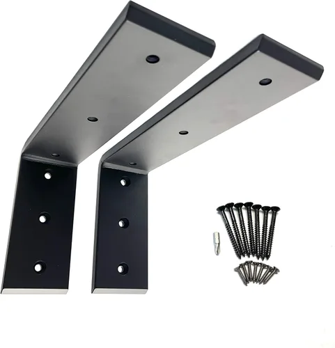 Dmax Soportes en L resistentes para estantes, soportes de encimera, soporte de estante de pared, soportes de repisa | Negro, 10 x 6 x 2.5 pulgadas |