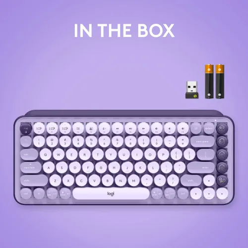 Miniatura 9 de Logitech POP Keys - Teclado mecánico inalámbrico con teclas Emoji personalizables, diseño compacto duradero, conectividad Bluetooth o USB, Cosmos