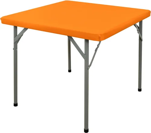Miniatura 40 de Mantel Cuadrado Elástico Ajustable, Cubierta de Mesa de Poliéster Resistente al Viento, Mantel Resistente a Rayones y Lavable para Mesas Plegables