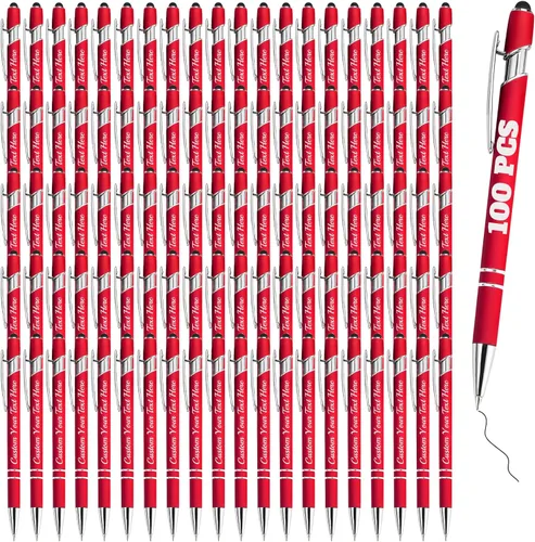 Miniatura 100 de Bolígrafos personalizados con grabado de nombre personalizado, bolígrafos de punta de lápiz con punta de lápiz personalizada, bolígrafos de Azul