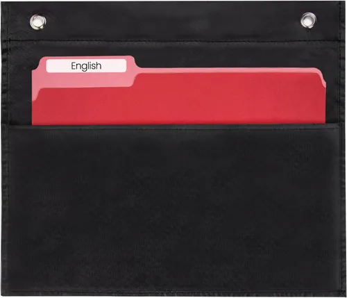 Essex Wares - 1 bolsillo para archivos, color negro - Organizador versátil para colgar en la pared para aula, oficina, hogar y más - Organizador de