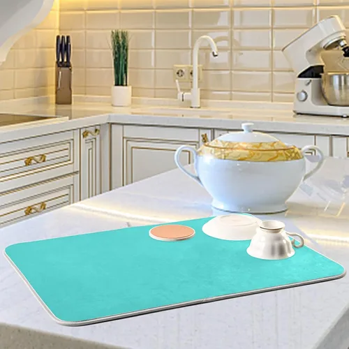 Miniatura 85 de Tapete rojo para secar platos pequeños, accesorios de cocina, tapete escurridor de platos de microfibra, resistente al calor, 16 x 18 pulgadas