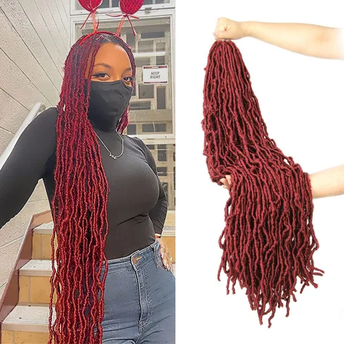 Miniatura 45 de Niseyo Rastas de pelo sintético de ganchillo de 24 pulgadas, 6 paquetes de extensiones de cabello sintético lacio de ganchillo largo