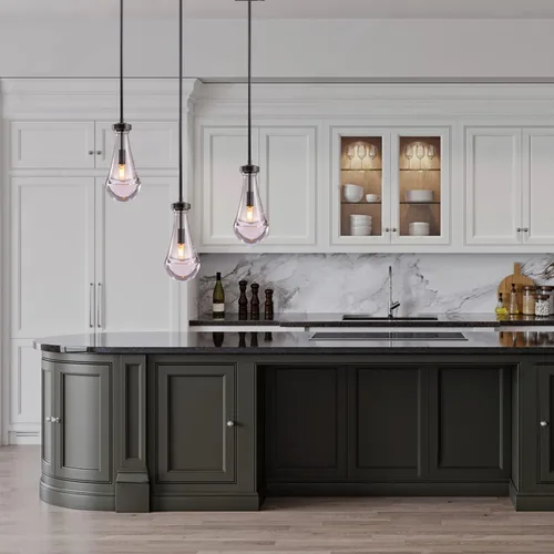 Miniatura 2 de Luces colgantes de gota de lluvia, modernas luces colgantes negras para isla de cocina, lámpara de comedor con forma de gota de lluvia chandelier