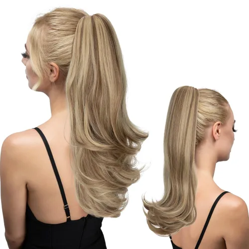 Miniatura 16 de Extensión de cola de caballo con clip de 18 pulgadas, extensiones de cabello de cola de caballo para mujeres, pieza de cabello de cola de caballo