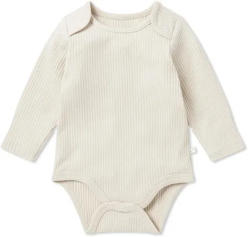 MORI Body unisex de manga larga para bebé de viscosa de bambú y algodón orgánico, cómodo mameluco para niños y niñas