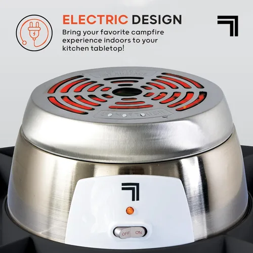 Miniatura 3 de Sharper Image Máquina eléctrica S'mores – 6 palitos para asar malvaviscos y bandeja para servir Kit de Smores de interior Actividad de fiesta