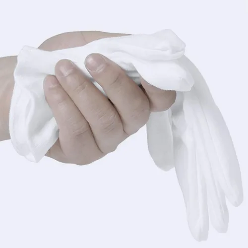 Miniatura 5 de 12 pares de guantes de algodón blancos para servir, inspección, disfraz - Guantes de tela para manos secas, eccema, SPA hidratante (12 pairs)