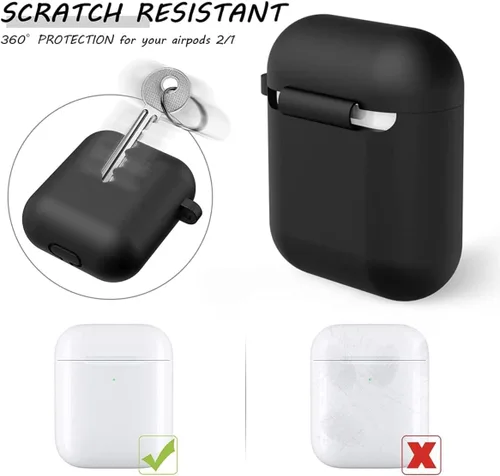 Miniatura 2 de Funda de silicona para Apple Airpods 1ª/2ª generación W llavero (verde)