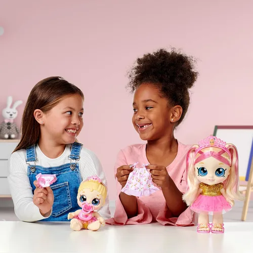 Miniatura 2 de Kindi Kids Aromática Sisters Pawsome Royal Family - Muñeca de Juego Preescolar de 10": Tiara Sparkles, Baby Kindi de 6.5": Teenie Tiara, y Kindi