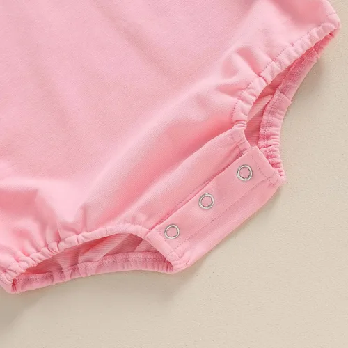Miniatura 37 de Traje de bebé niña para el primer día de San Valentín, mameluco de burbujas con cuello redondo, sudadera linda para primavera y otoño