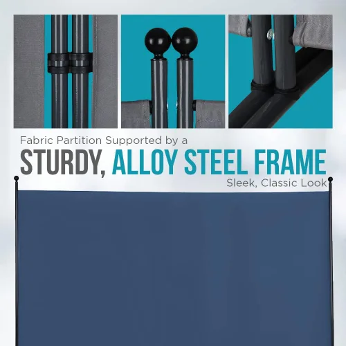 Miniatura 4 de Steel-AID - Divisor de privacidad de un solo panel – Pantalla de privacidad plegable para oficina, aula, dormitorio, habitación de los niños