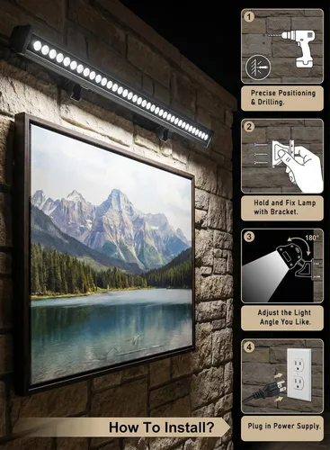 Miniatura 6 de Barra de luz LED de 36 W, tira lineal de luz diurna de 4000 lm 5000 K, iluminación de señalización exterior enchufable de 120 V, válvula antivaho