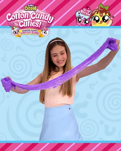 Miniatura 4 de Oosh – Slime de Cotton Candy Cuties perfumado, esponjoso y elástico, con juguete coleccionable de Cuties