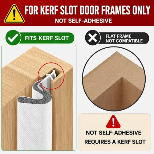 Miniatura 2 de 40 pies de longitud extra larga Cinta de sellado Kerf para puertas con burlete para espacios grandes y fácil instalación (blanco)