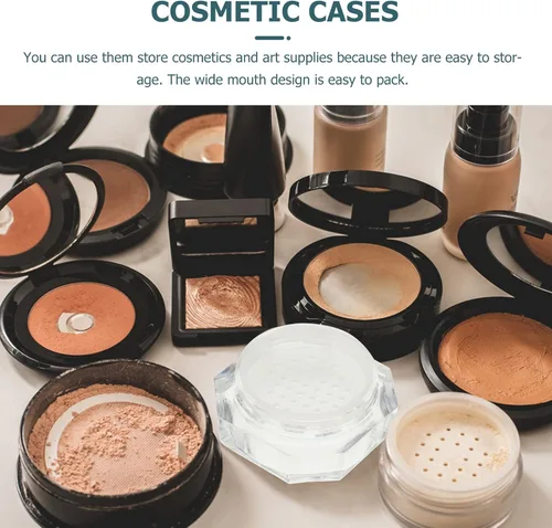 Miniatura 3 de EXCEART Caja de polvo de 4 piezas de polvo cosmético Contenedor de polvo de cuerpo vacío Envase de polvo de maquillaje Puff después de baño Puff