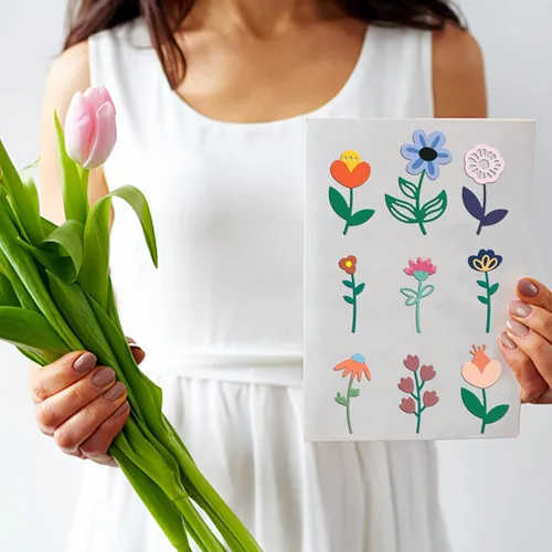 Miniatura 7 de INFUNLY 38 piezas de flores de metal troqueladas capas de flores corte de hojas troquelado 3D DIY plantilla de estampado de flores para hacer