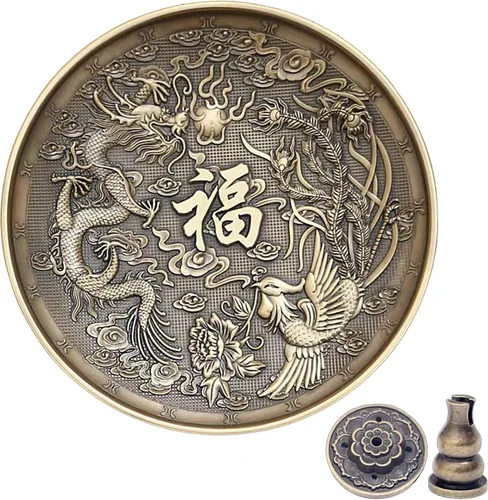 Miniatura 10 de Juego de soporte para quemador de incienso de cobre, cuenco de cobre martillado para uso en altar, plato de joyería, rituales, incienso, manchas