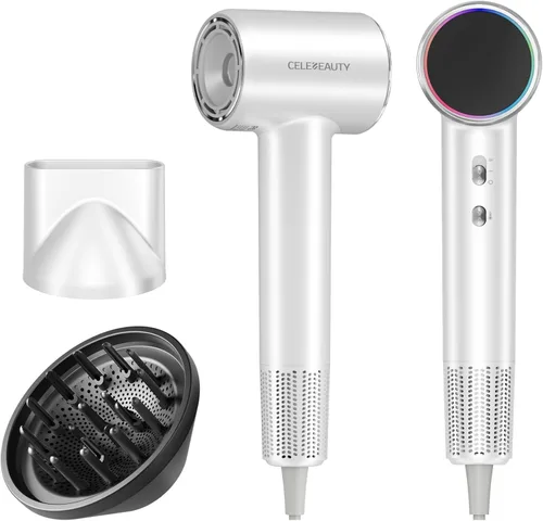 Miniatura 11 de Secador de pelo con difusor magnético y boquilla, 110000 RPM sin escobillas secador de pelo iónico para secado rápido y control de encrespamiento
