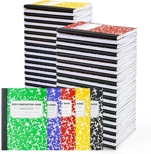 Miniatura 9 de feela Paquete de 70 mini cuadernos de composición a granel, lindo bloc de notas de composición de bolsillo, cuadernos pequeños para estudiantes