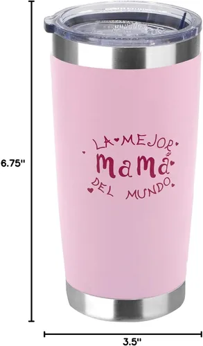 Miniatura 7 de Ezprogear Vaso Greatest Mama La Mejor Mama Del Mundo de 20 oz (20 oz, Pink Mama)